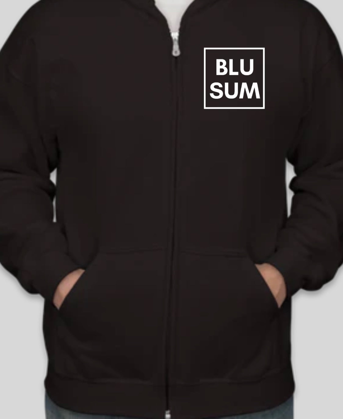 BLUSUM Collab Small Chest Logo Zip Hoodie